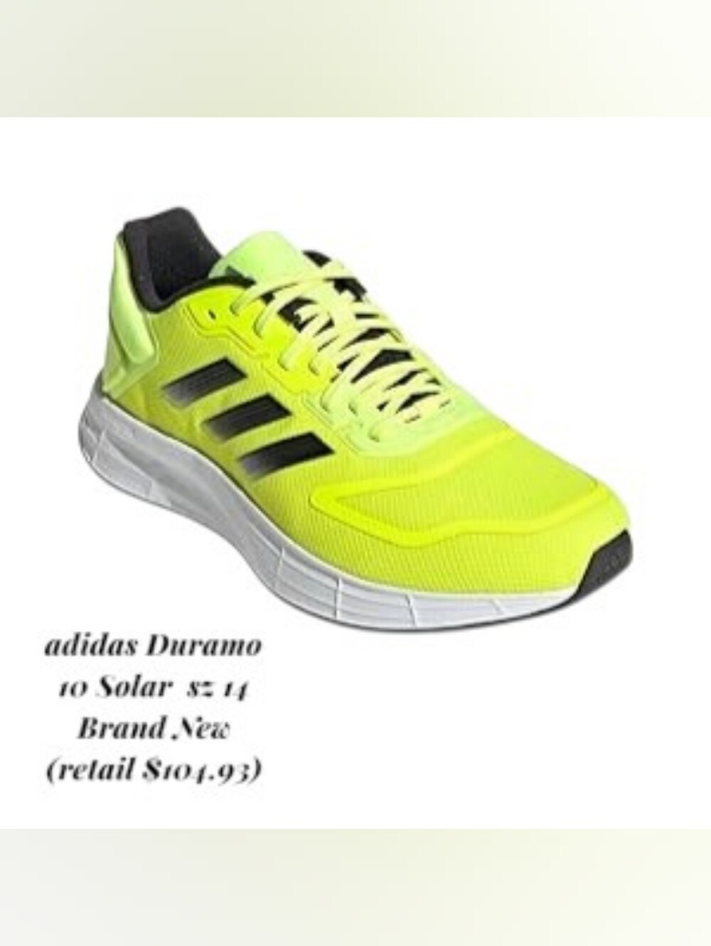 ❌adidas Neon Yellow Running Shoe with Black Stripes